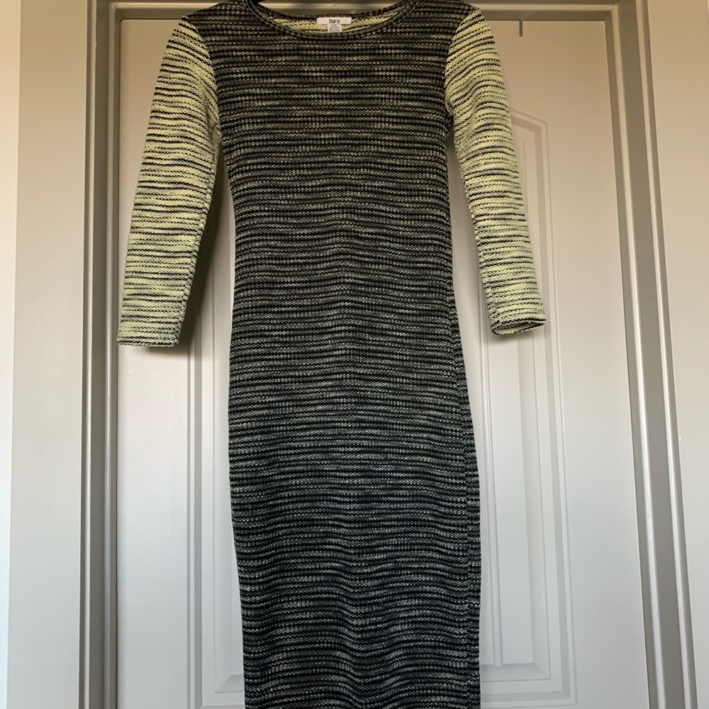 Bar III Green and Black Sweater Dress